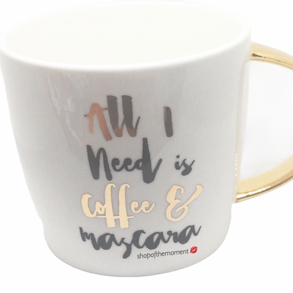 new Posh All I Need is Coffee  + Mascara Mug ✶ with Black + Gold Foil Graphics ✶ - Picture 5 of 11